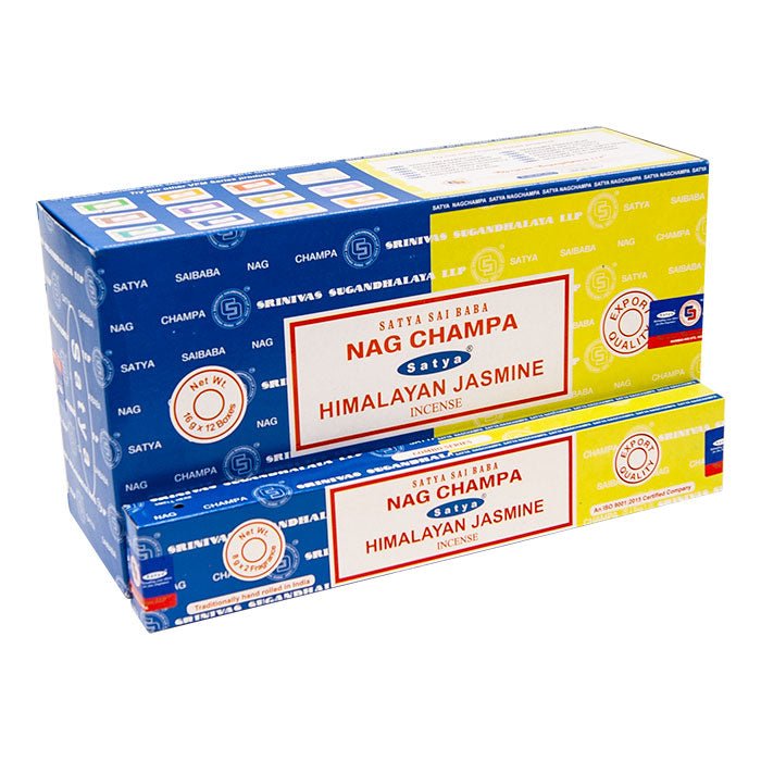 Satya Nag Champa And Himalayan Jasmine Incense Sticks - 192g Mixed Box