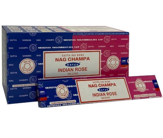Satya Nag Champa And Indian Rose Incense Sticks - 192g Mixed Box