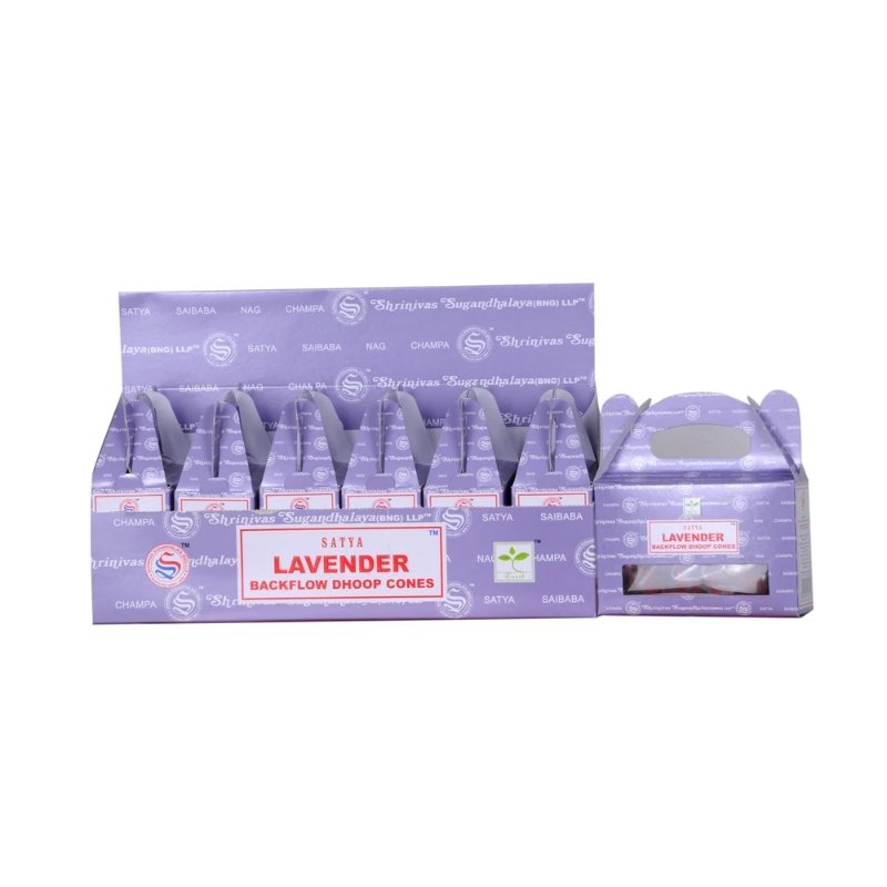 Satya Lavender Backflow Dhoop Cone - 6 X 24 pcs