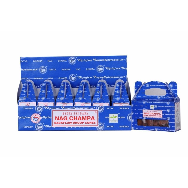 Satya Nag Champa Backflow Dhoop Cone - 6 X 24 pcs