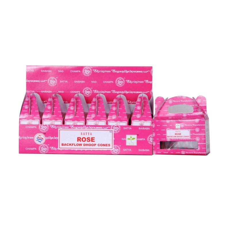Satya Rose Backflow Dhoop Cone - 6 X 24 pcs