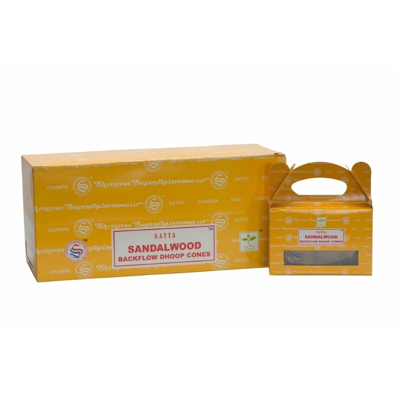 Satya Sandalwood Backflow Dhoop Cone - 6 X 24 pcs