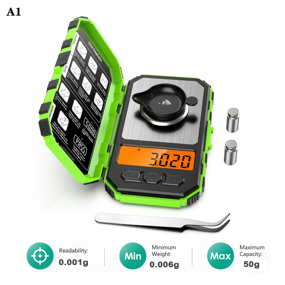 50g / 0.001g Digital Scales With 20g Calibration Weights | 2 Options