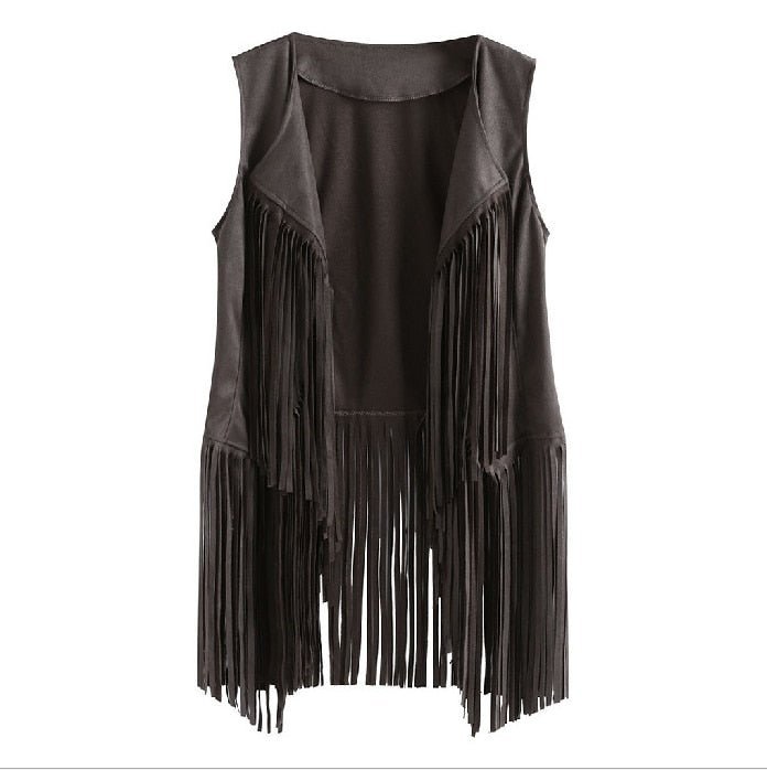 Sleevless 60's Styled Vintage Vest With Tassels | Various Colours | S-XXXL