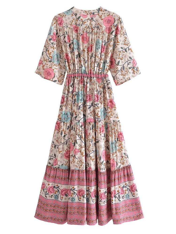 Women's Summer Boho Robe Dress | V-Neck With Tassels | S-XL