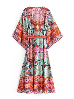 Kimono Styled Bohemian Maxi Dress | S-L