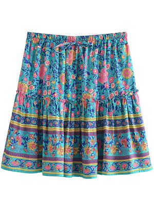 Women's Cute Boho Two Piece Outfit | Top + Bohemian Skirt | S-L | Various Colours