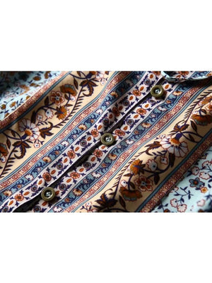 Vintage Styled Hippie Skirt | Orange + Blue | S-L