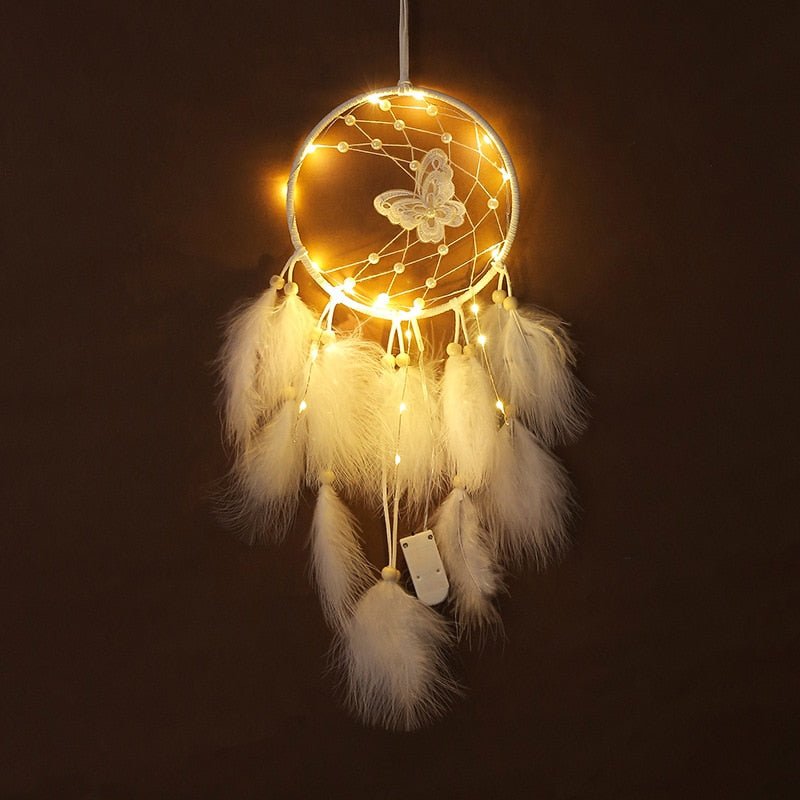 Beautiful Butterfly Dream Catcher With Light