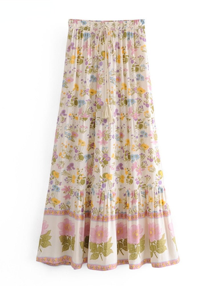 Cute Hippie Love Long Maxi Bohemian Skirt | High Waisted | S-XL