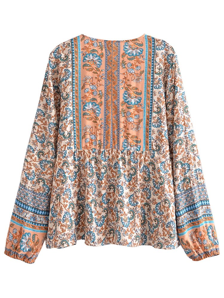 Women's Cotton / Rayon Long Sleeve Boho Top | S-L | 2 Colours