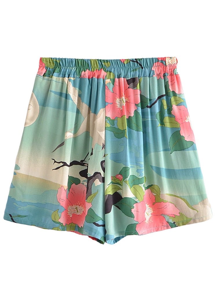 Crane Styled Bohemian Happy Shorts | Elastic Waist | S-L