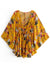 Women's Yellow Batwing Boho Dress | Deep V-Neck | S-L