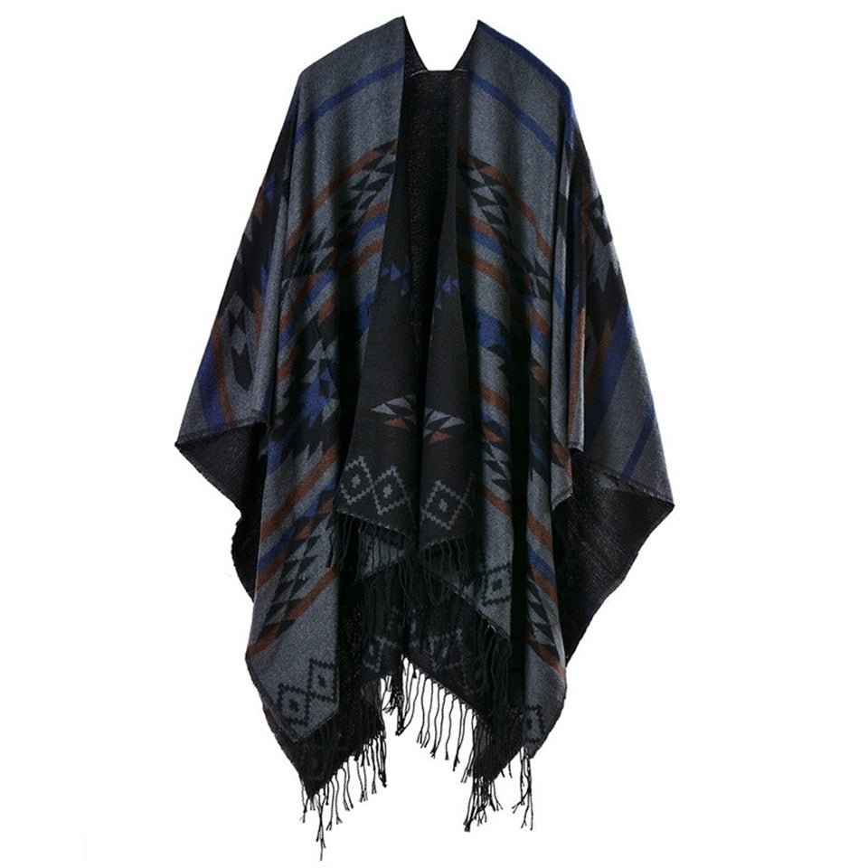 Ethnic Blanket Poncho With Tassels | Various Designs | Free Size