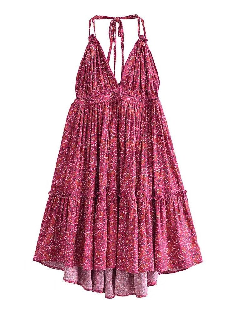 Women's Bohemian Beach Mini Dress | Strapless Sundress | S-L | Various Colours