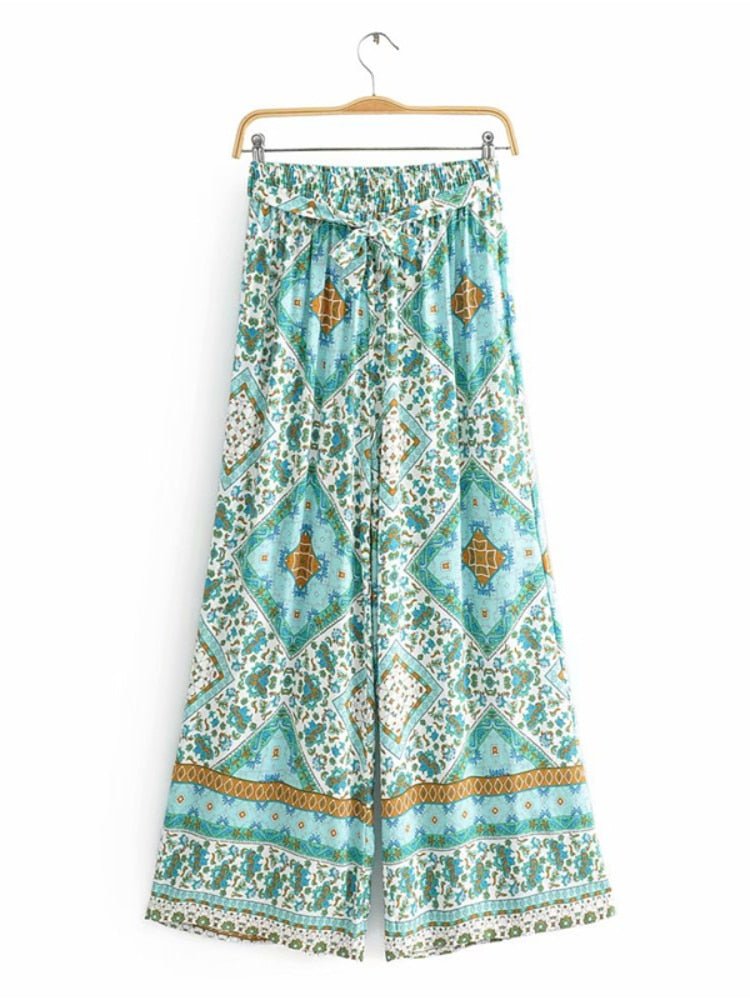 Cool Women's Boho Styled Clothing Set | Pants + Sleeveless Top | S-M