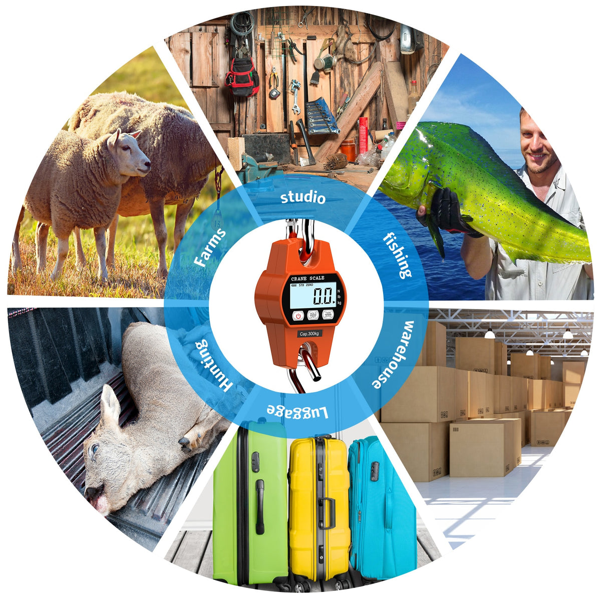 300kg Portable Hanging Hook Scale | Heavy Duty