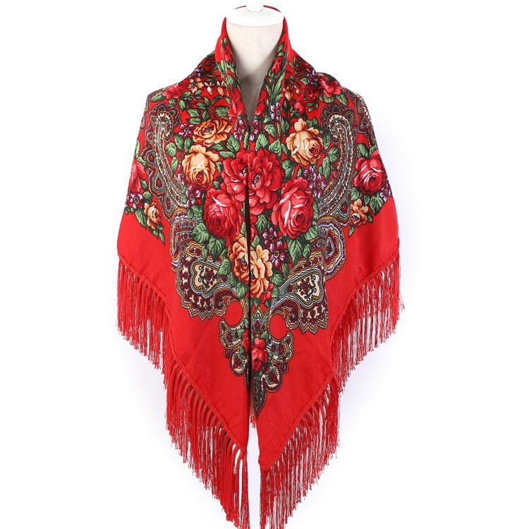 Women's Winter Hippie Flower Printered Poncho Cape | Various Colours | Free Size