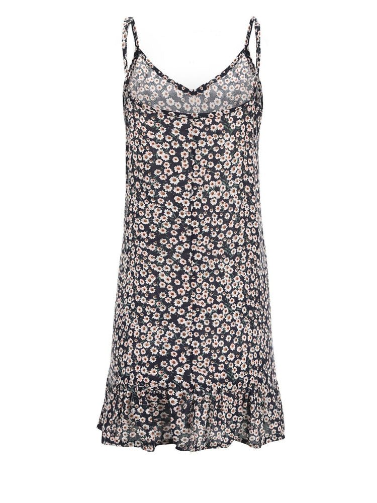 Women's Hippie Floral Sunflower Spaghetti Strapped Beach Dress | S-XXL | 3 Colours