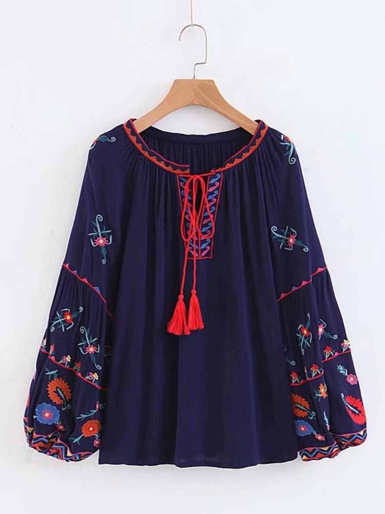 Vintage Women's Hippie Old Skool Blouse | Long Sleeve | Free Size | 4 Colours