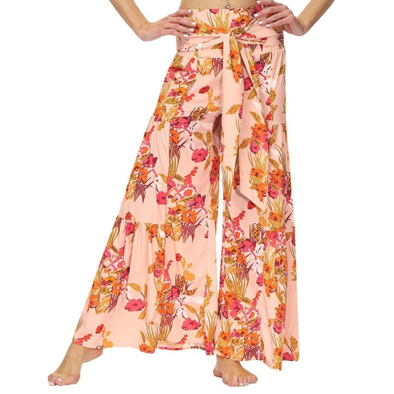 Women's Hippie Waist High Flare Pants | Casual Market Design | S-XL