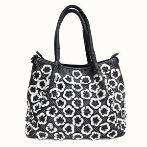 Oversized Genuine Leather Multicolor Flower Handbag - Various Colours
