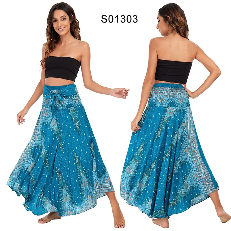 Women's Blue Spirit Versatile Bohemian Skirt Dress | Dual Purpose | Free Size