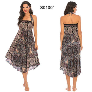 Women's Native Swirls Versatile Bohemian Skirt Dress | Dual Purpose | Free Size