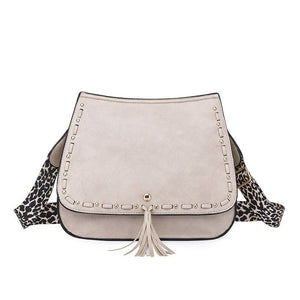 Gypsy Styled Fringed Rivet Shell Messenger Bag