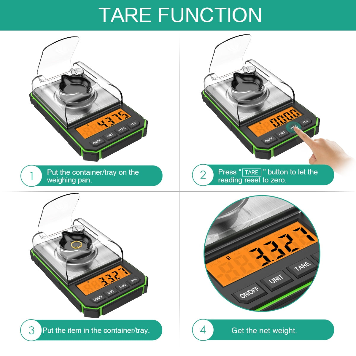 0.001g - 50g Electronic LCD Mini Pocket Scales