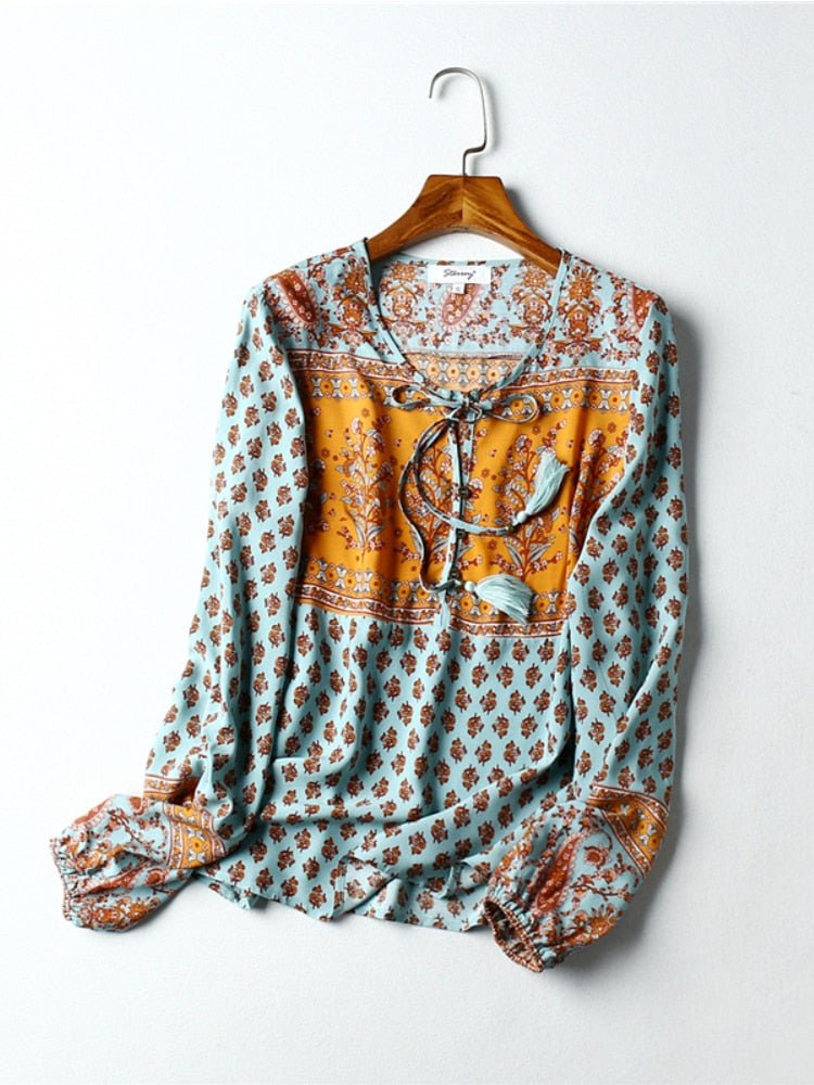 Relaxed Vintage Styled Hippie Blouse Top | S-L | 2 Colours