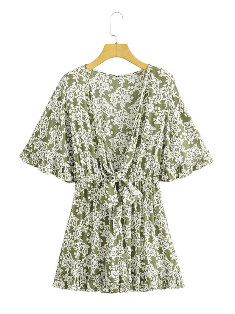 Women's Deep V-neck Bohemian Beach Romper | S-L | Various Colours