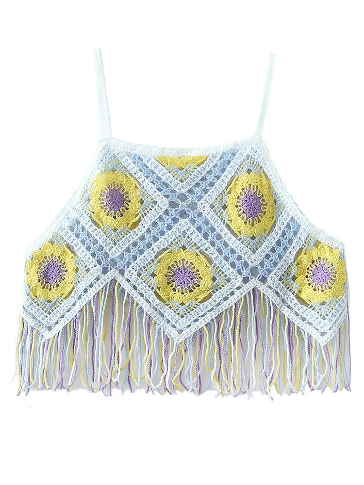 Bohemian Beach Crop Top With Tassels | Various Colours | Free Size