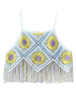 Bohemian Beach Crop Top With Tassels | Various Colours | Free Size