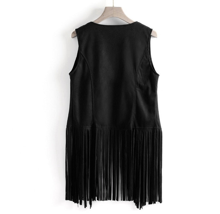 Sleevless 60's Styled Vintage Vest With Tassels | Various Colours | S-XXXL