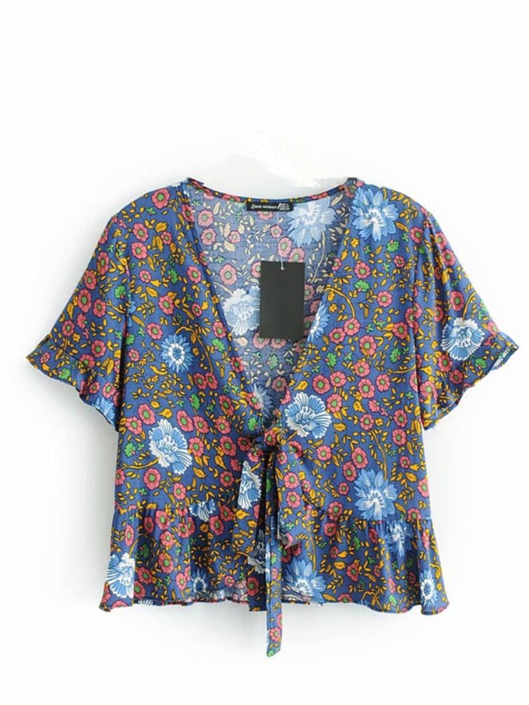 Vintage Women's V-neck Bohemian Kimono Top | S-L | 2 Colours