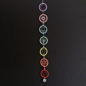 7 Chakra Dream Catcher With Bottom Feather | Various Styles