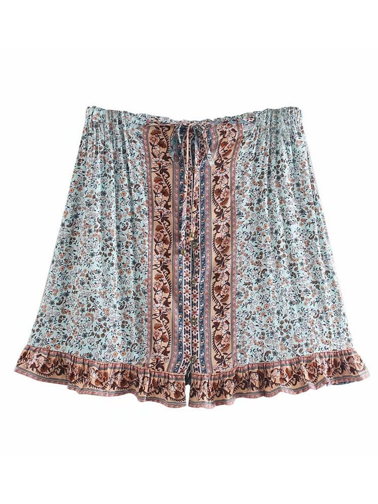 Vintage Styled Hippie Skirt | Orange + Blue | S-L