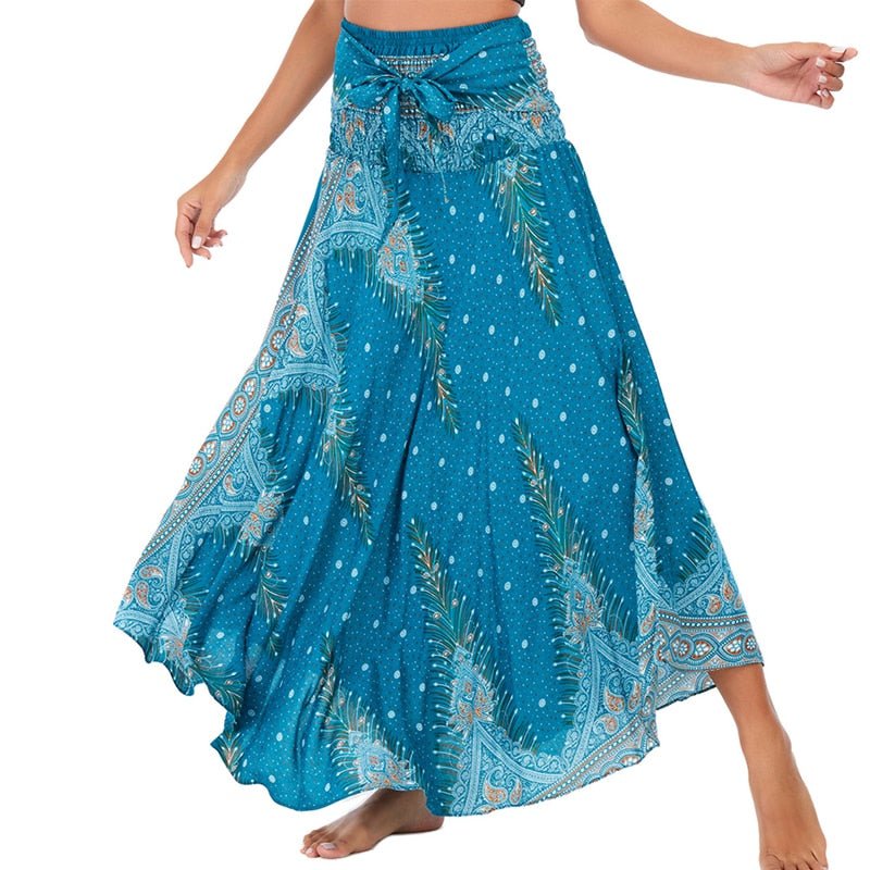 Women's Blue Spirit Versatile Bohemian Skirt Dress | Dual Purpose | Free Size