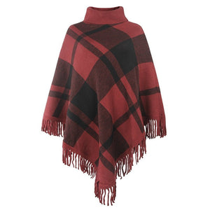 High Collar Poncho With Tassels | Various Colours | Free Size