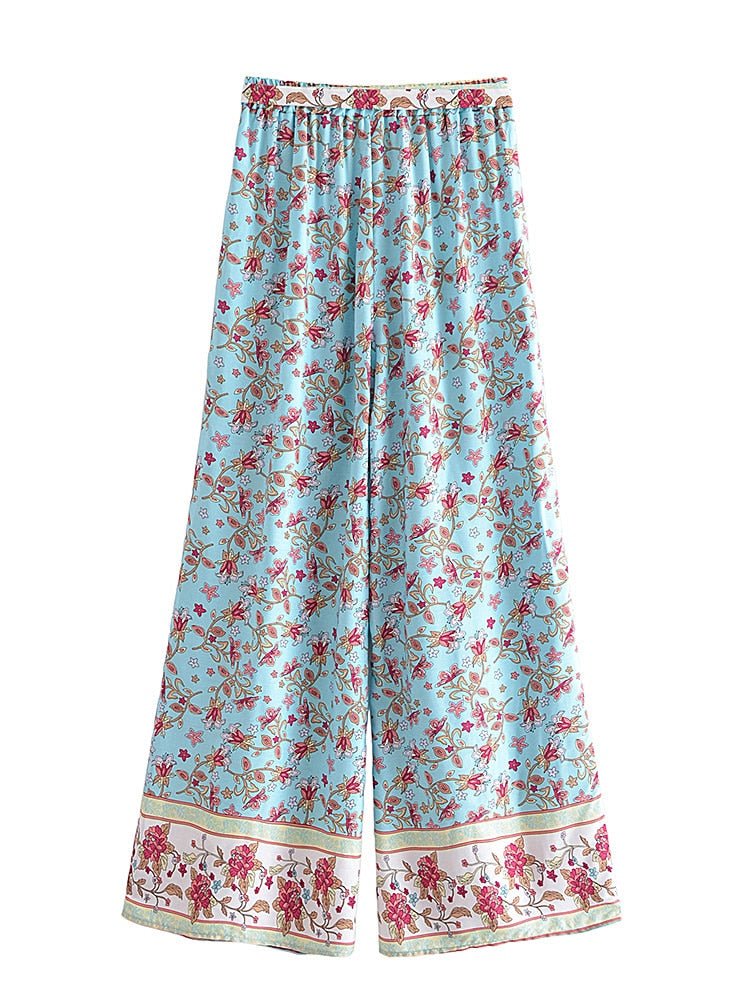 Women' 60's Child Two Piece Suit | Strapless Top + Bohemian Loose Pants | S-L