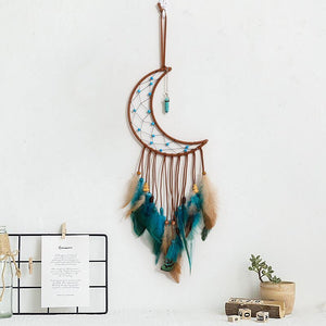 Moon And Star Dream Catchers With Feathers | Various Colours