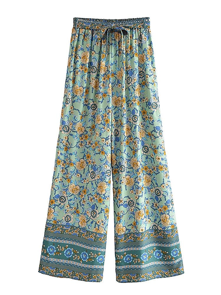 Women' 60's Child Two Piece Suit | Strapless Top + Bohemian Loose Pants | S-L