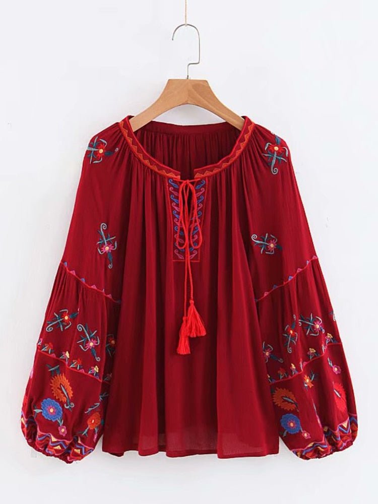 Vintage Women's Hippie Old Skool Blouse | Long Sleeve | Free Size | 4 Colours