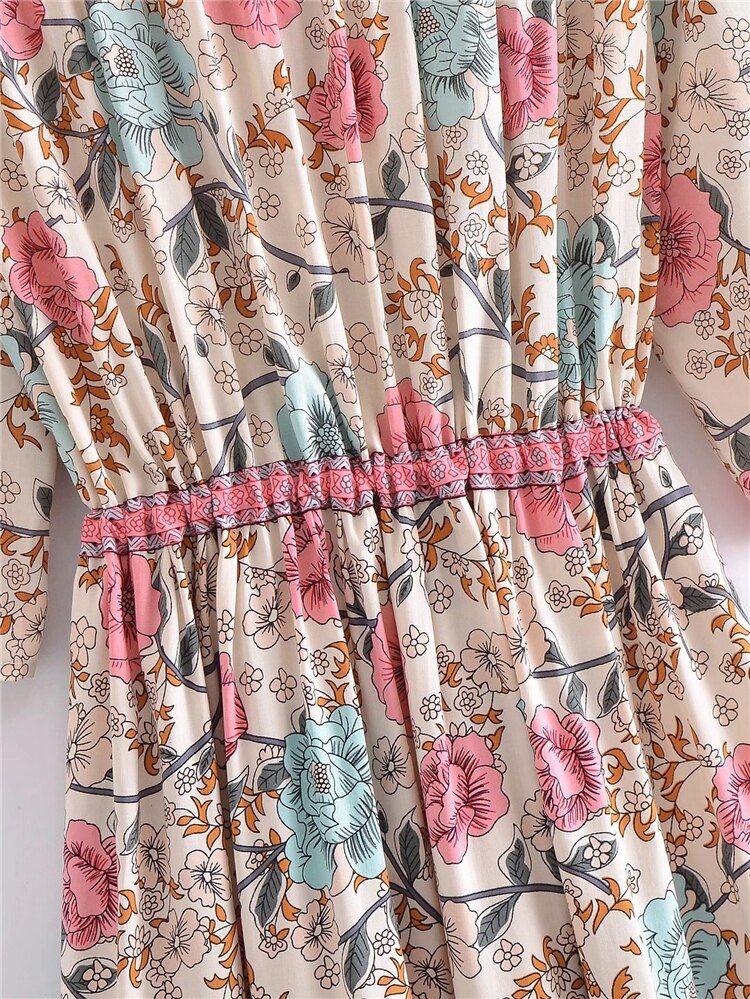 Women's Summer Boho Robe Dress | V-Neck With Tassels | S-XL