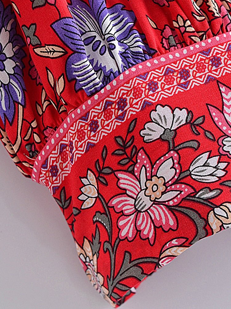 Colourful Chic Beach Short Sleeve Crop Top With Bohemian Ruffles | S-L | 3 Colours