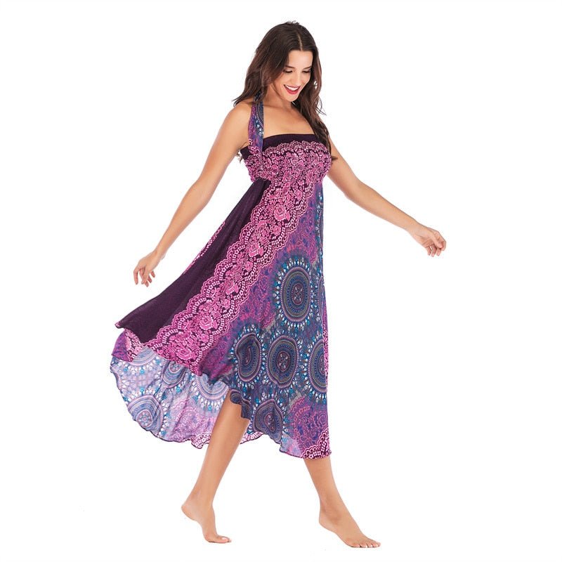 Women's Pink Versatile Bohemian Skirt Dress | Dual Purpose | Free Size