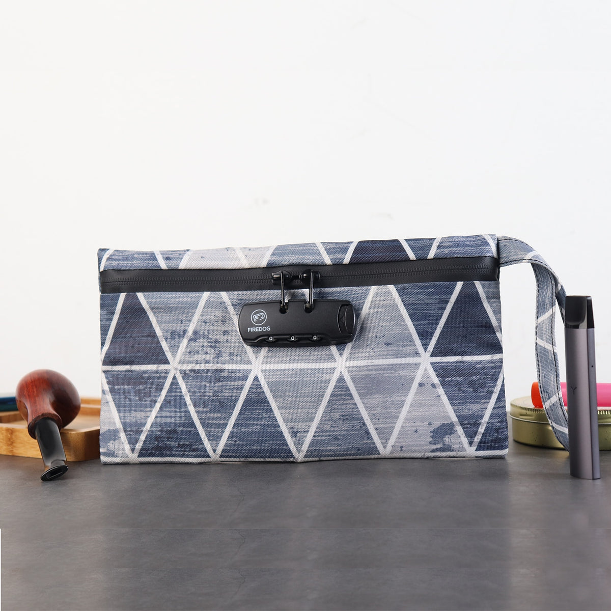 Smell Proof Geometry Styled Bag With Lock