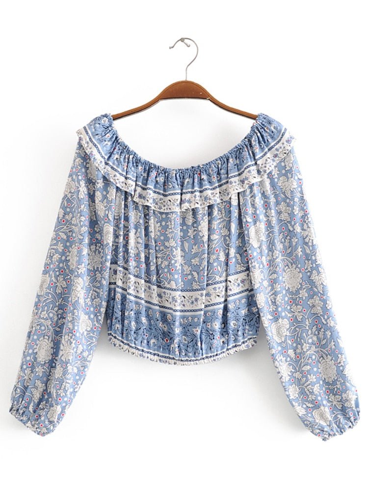 Women's Festival Two Piece Outfit | Long Sleeve Top + Long Bohemian Dress | S-L