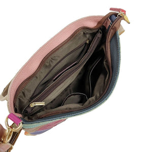 80s Styled Patchwork Fashion Sling Bag - Genuine Leather